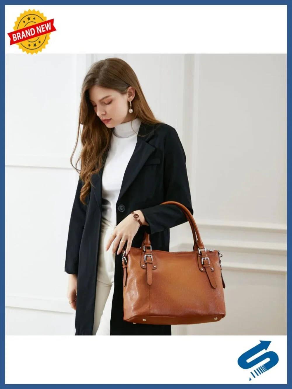 Genuine Leather Hobo Satchel Bag Top Handle Crossbody Tote Shoulder Bag for